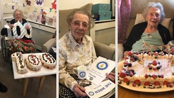 Three special ladies at Brixworth care home have birthdays and anniversaries